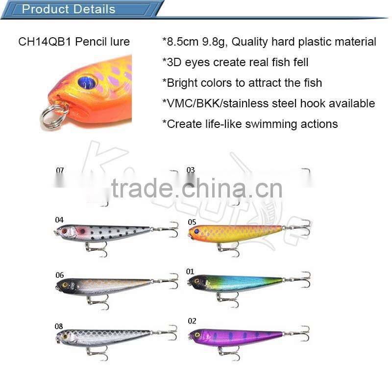 CH14QB1 Kmucutie bass fishing lure serious hard plastic pencil fishing bait