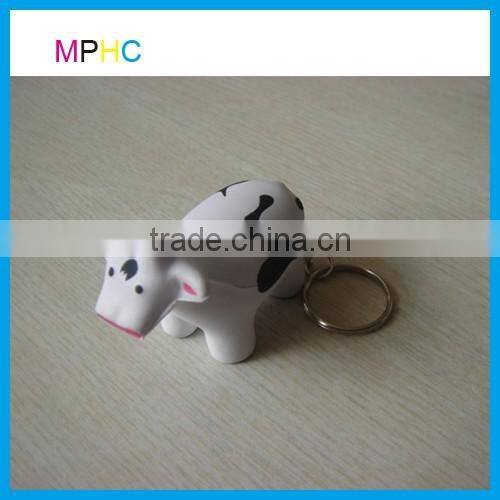 Squeeze Toy Cow shaped Animal Antistress keychain