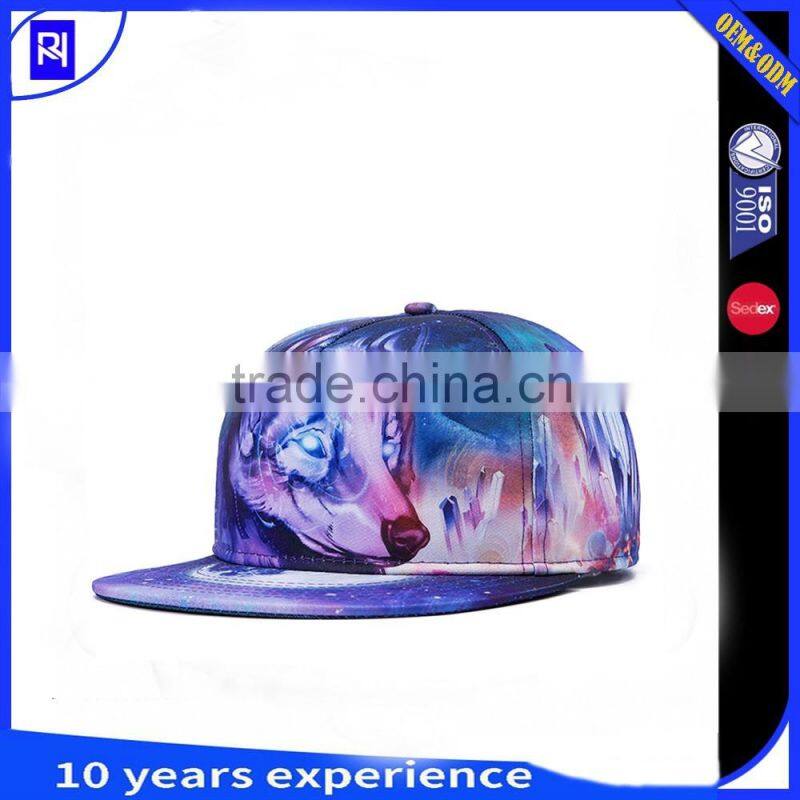 Fashion 3D printing snapback cap snapback hat 3D printing 5 panel hat