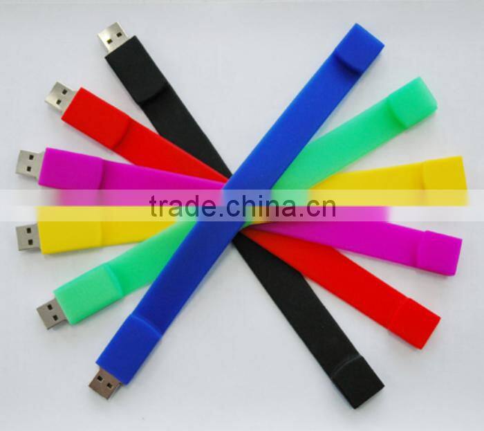 1G-64G silicon wristband usb flash drive bracelet pen drive