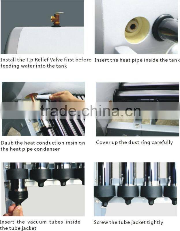 high pressure solar water heater system with heat pipe vacuum tube
