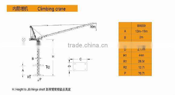 TL225-12t Type Luffing Jib Tower Crane
