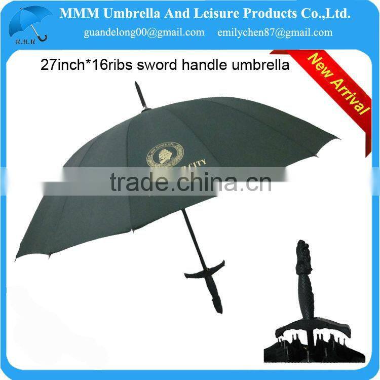RainStoppers 48-Inch Auto Open 16-Panel Rainbow Umbrella with Wood Hook Handle