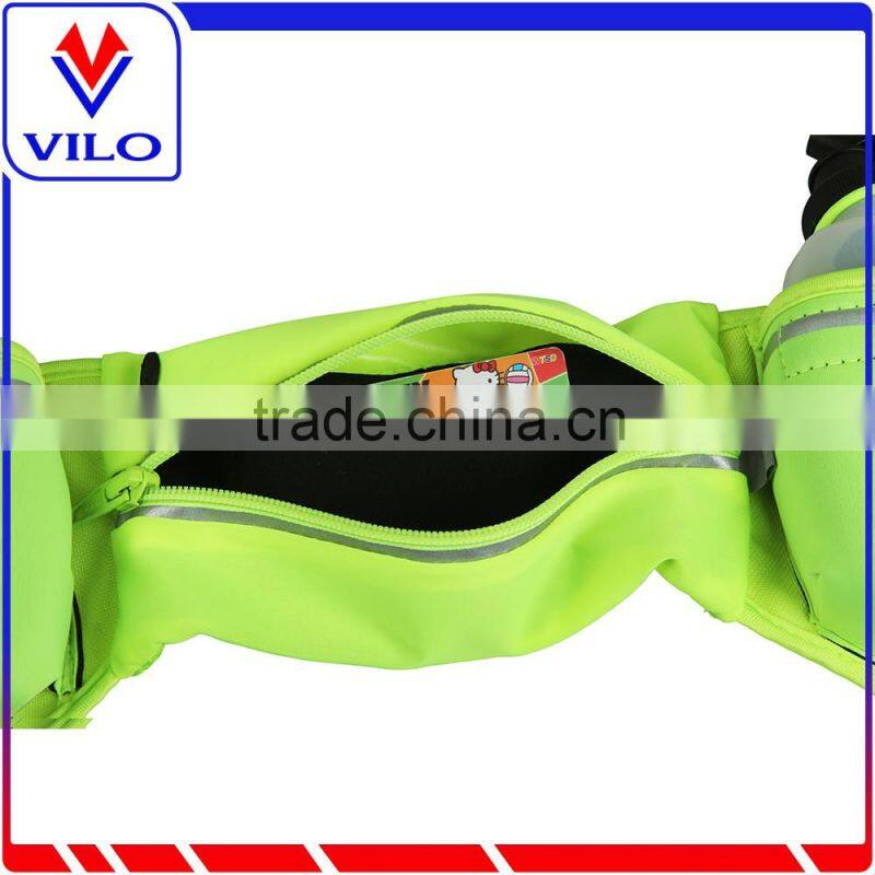 Sports runner waist pack running belt with bottle holder money belt