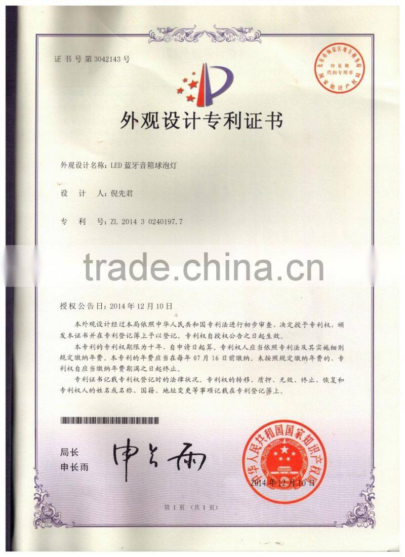 2016 Portable muti-functional speaker system wireless LED music bulb audio speakers