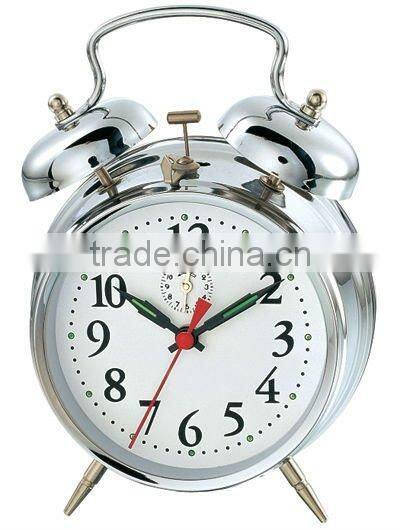 4.5 inch metal case mechanical alarm clock movement, desktop clock