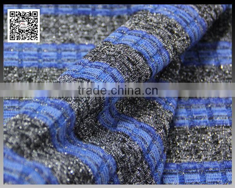 2016 fashioanl cotton polyester and Spandex knitted gold silk fabric hot sell in Europe
