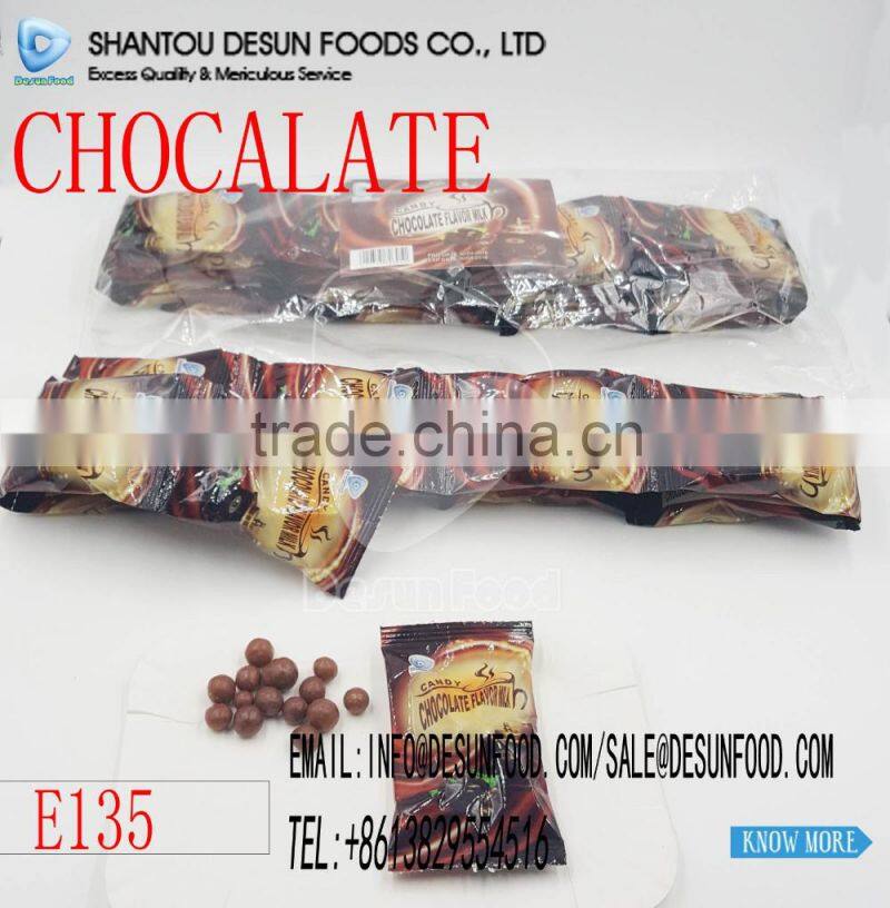 Chain packing halal chocolate flavor milk candy sweet