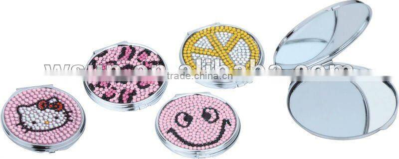 crystal pocket mirror with round shape for promotional