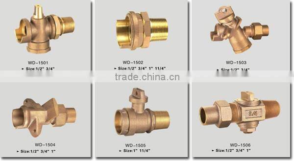 WD-1503 Bronze Conical Valve of Water Meter Connector With Lockable