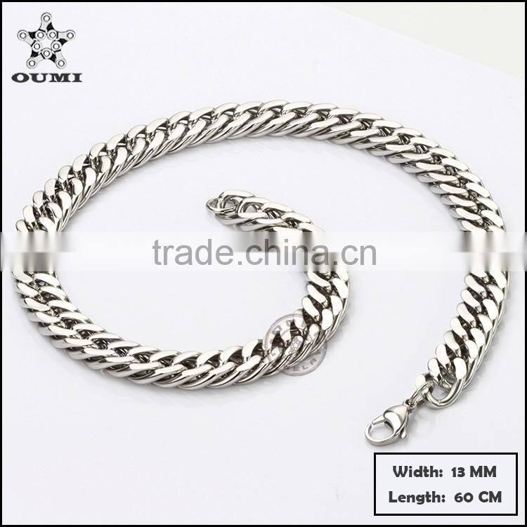 Fashion Metal Chain Stainless Steel Chain Double Curb Chain Necklace Jewelry