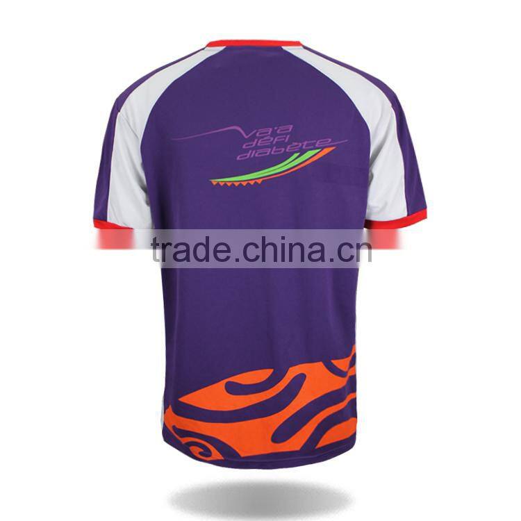Custom men purple printing t shirt t-shirt with short sleeve