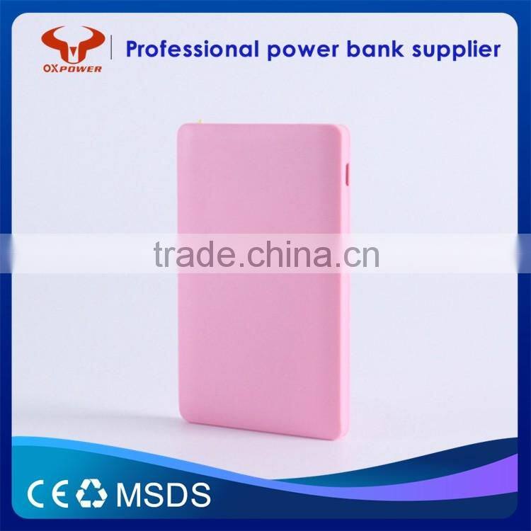2016 professional factory cheapest price fast charging slim and portable power bank 4000mah