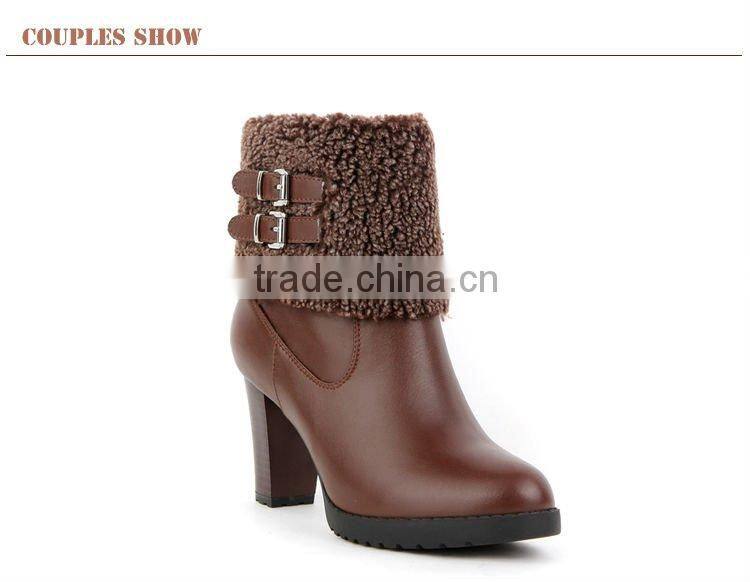 Rubber sole genuine leather boot