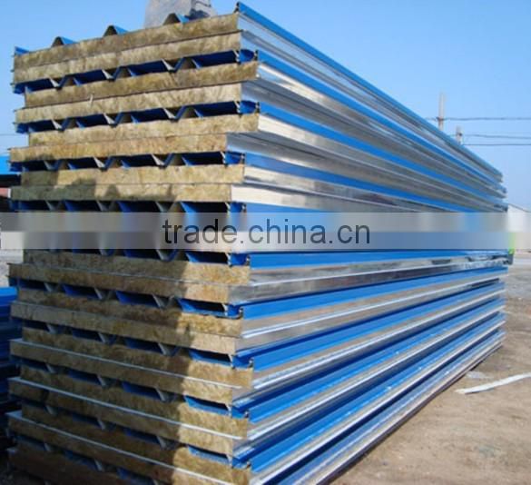 Fire proof Heat preservation material rock wool sandwich panel for wall and floor