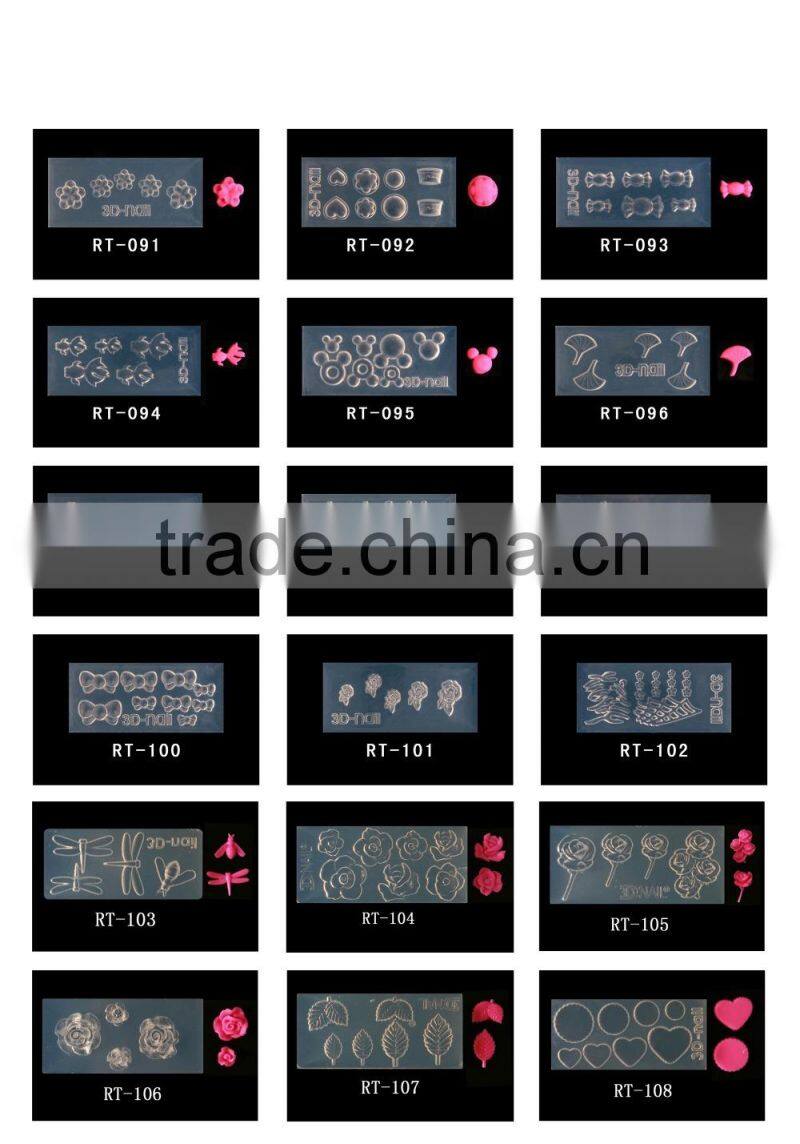 2016 popular practical silica gel material nail 3D mold for DIY nail decoration
