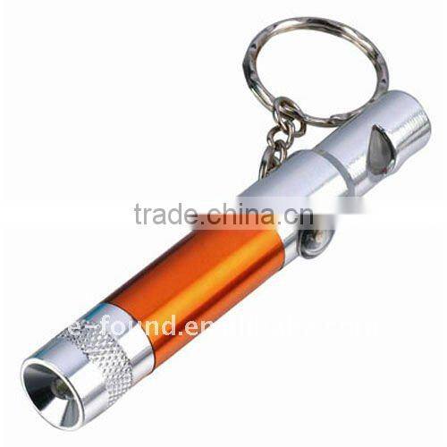 LED Metal Whistle Compass Keychain