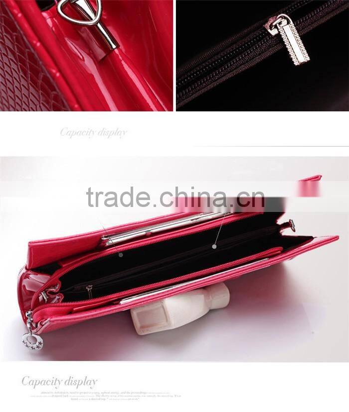 2016 Ladies Alligator PU Leather Handbag Women Party Evening Bag