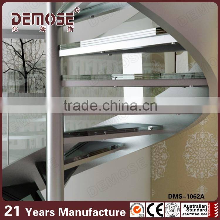 Spiral stairs with glass railing/Best quality spiral staircase for sale