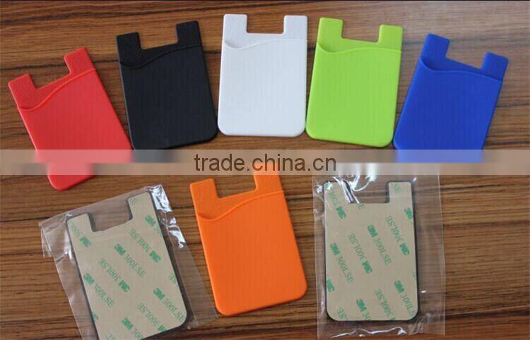 2014 fashion 3m adhesive stickers silicone mobile phone wallet