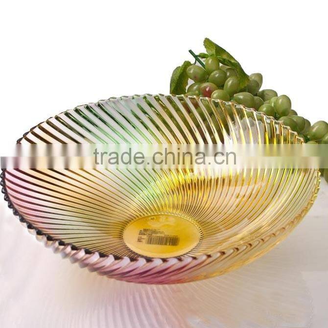 antique fancy colored big decorative round glass fruit bowls