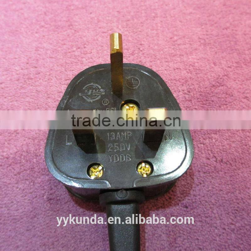 UK British Standard 3 prong power cord BS Power cord plug for home appliances