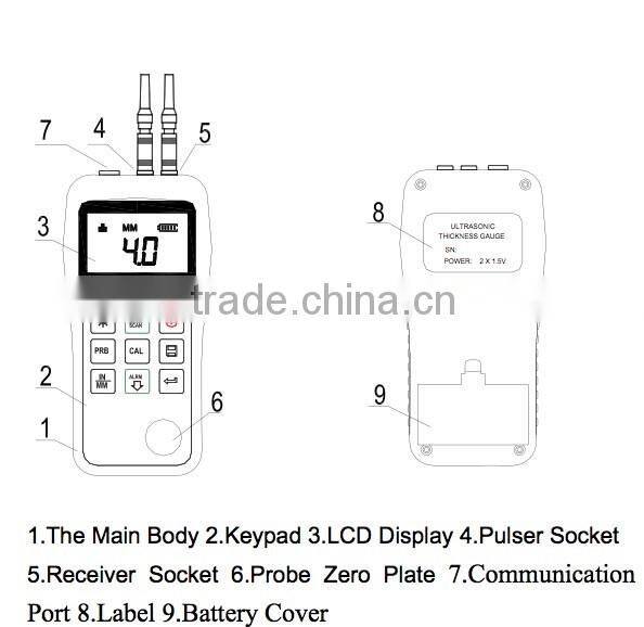 DTEC DT210 Digitally Ultrasonic Thickness Gauge,High Precision 0.1mm,measure metal thickness
