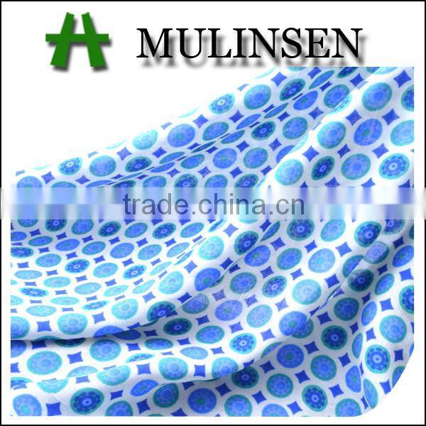 Mulinsen textile 16 years fabric factory/ 32sR ring spun viscose elastane printed fabric
