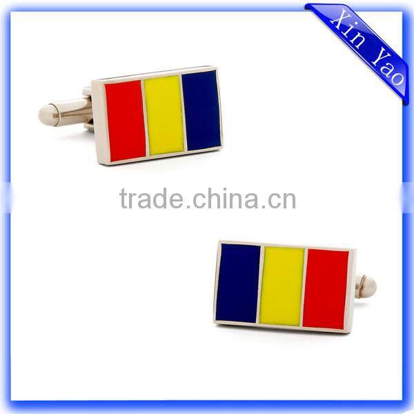 Promotional hot sale brass soft enamel custom logo metal cufflinks