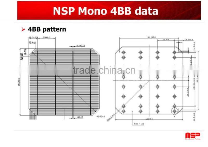 4BB solar cells mono made in Taiwan
