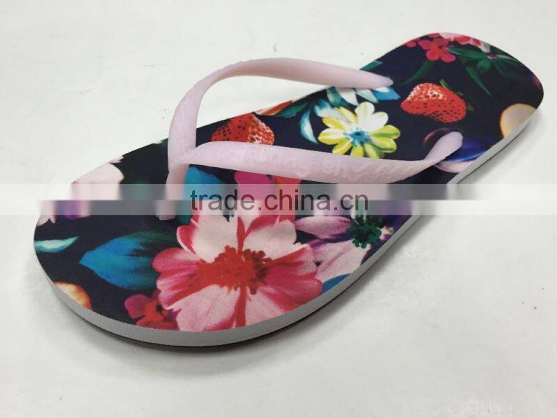 663 LOULUEN Heat Transfer Printing Colorful Wholesale EVA Flip Flops Beach Slipper