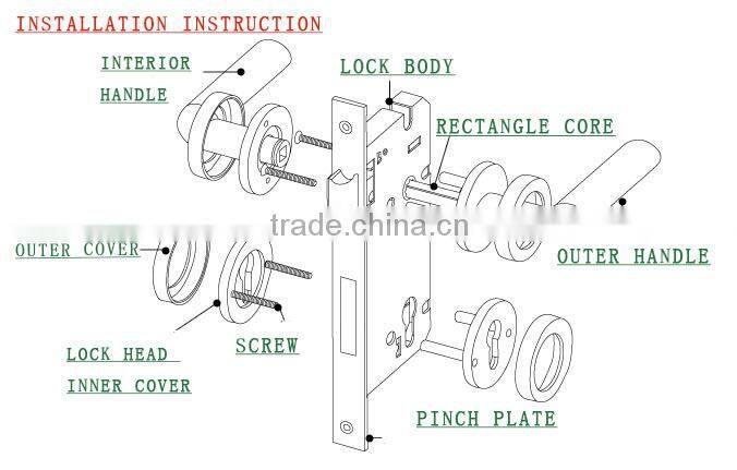 High-quality TRI-CIRCLE Stainless steel wholesale household anti-theft double sided door handle locks, stainless steel handles