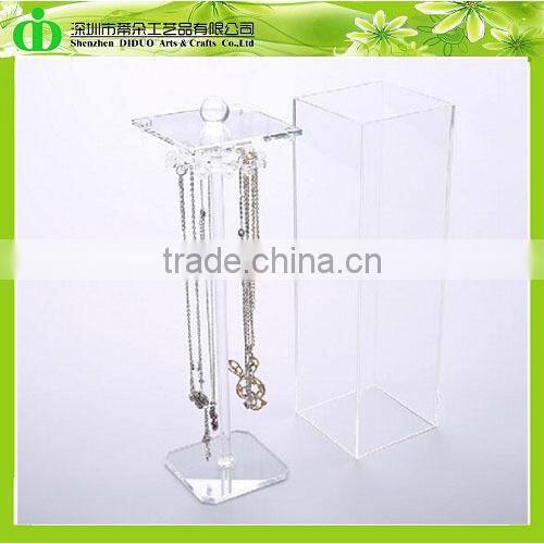 DDJ-0055 ISO9001 Chinese Manufacture Made SGS Test Custom Acrylic Necklace Box With Lid
