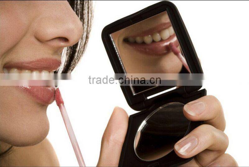 Brand new rubberized compact mirror plastic round compact mirror