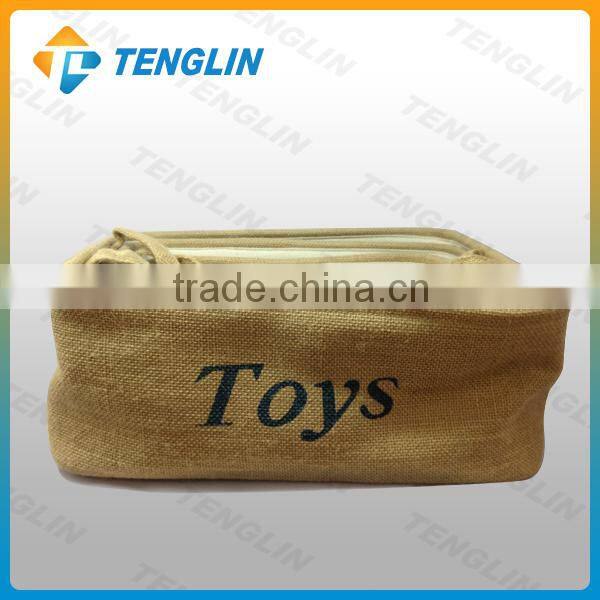 Nature flax S3 toy storage basket wholesale
