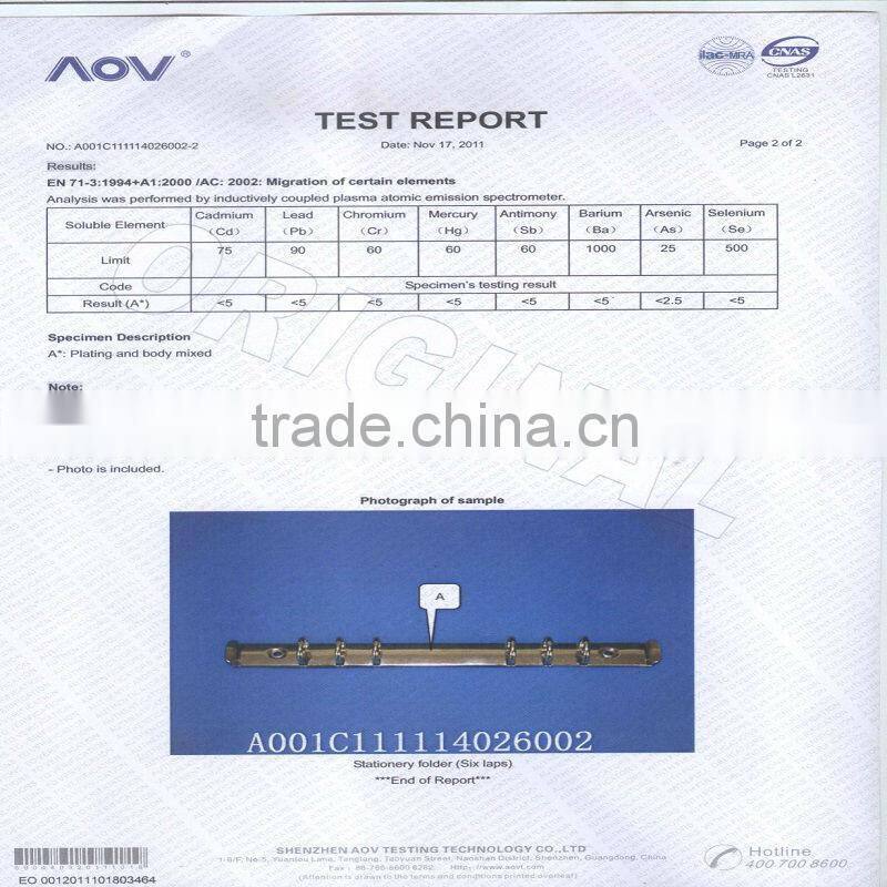 Nickle/golden /Zinc 3 ring calendar accessories, desk calendar binding ring