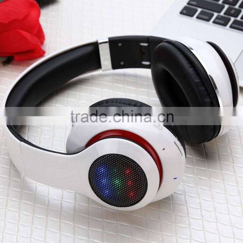 Cheapest LED Light bluetooth headset with TF card/FM sprot Use Mobile phone bluetooth Headphone