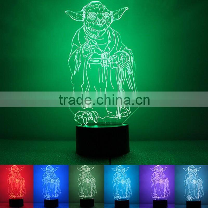 Customizable 7 Colors Light Flashing LED Night Light Creative Acrylic Decoration Night Light For Halloween Christmas