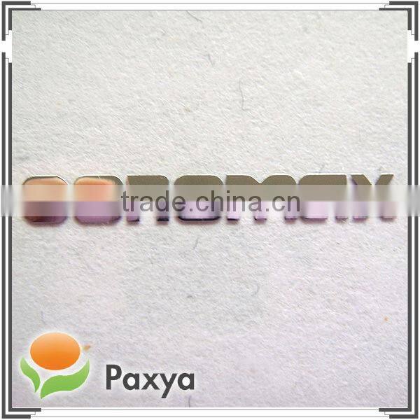 Silver shiny self adhesive metallic name plate sticker