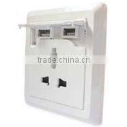 High quality usb charging ports surge protector usb wall outlet socket