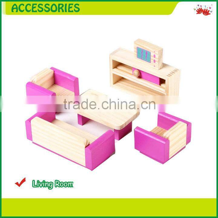25pcs wooden dollhouse furniture