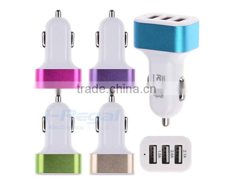 Wholesale mini portable wireless custom 3 port usb quick chargr car charger mp3 player CE ROSH