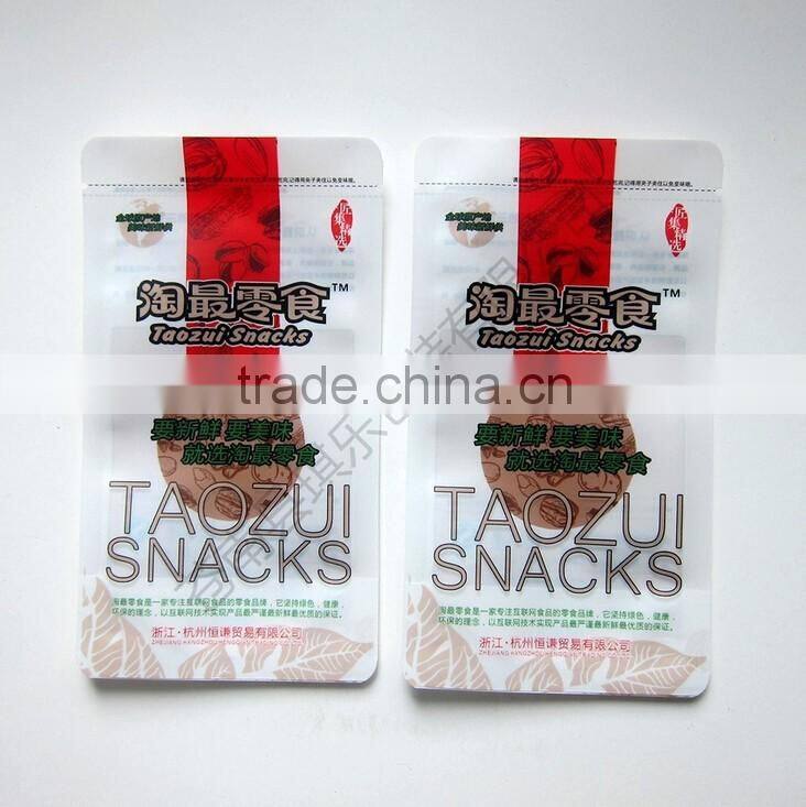 Best price snack stand up pouch with header