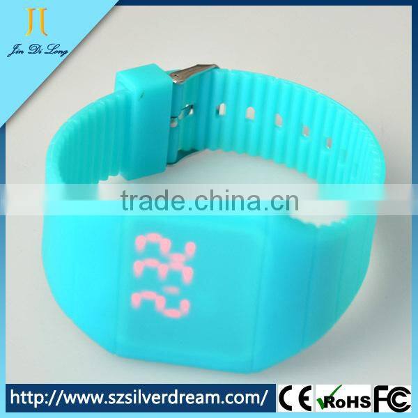 New Custom fashion Led Children Square Silicone Wrist silicone quartz LED Watch