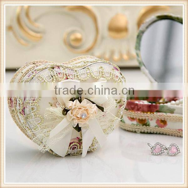 Home decorative Fabric covered makeup cosmetic box for jewelry