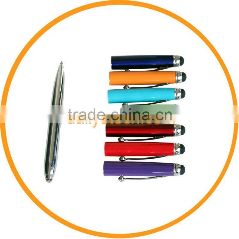 LED Light + ball pen + Stylus Touch Pen For iPad for iPhone 3GS 4G 4S 4GS silver