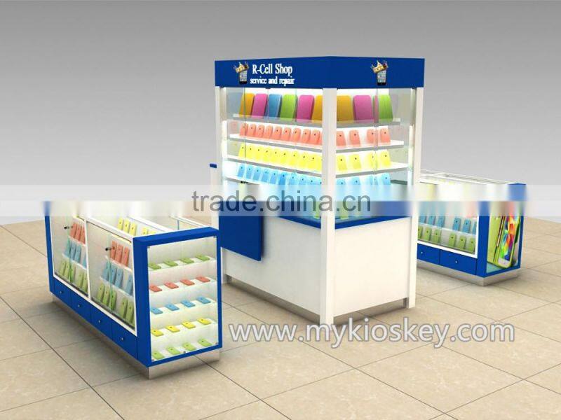Factory customized mobile phone accessories kiosk for mobile phone accessories display