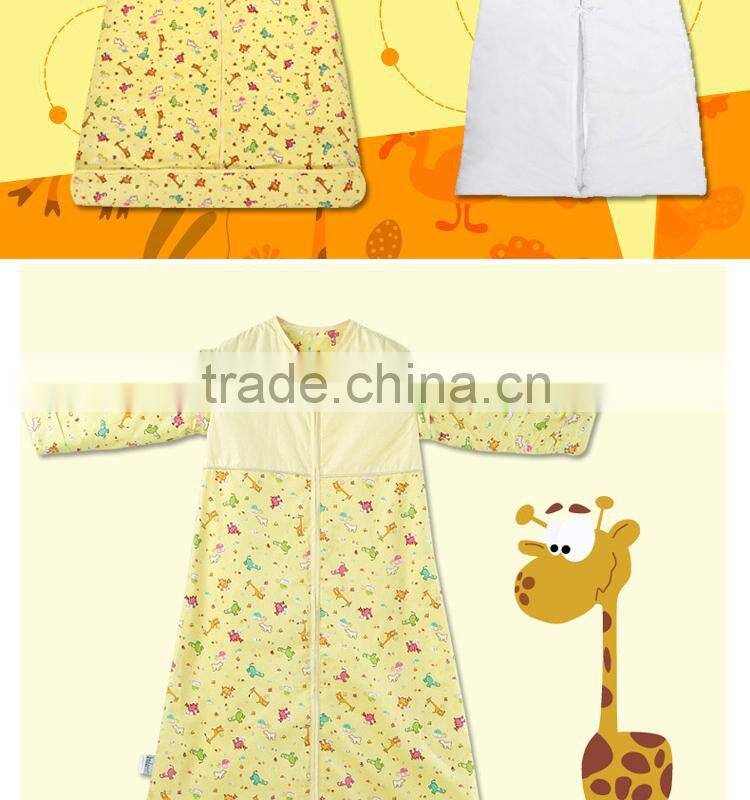 Infant kids anti kicking quilt sleeping bag for four seasons detachable fillings yellow style