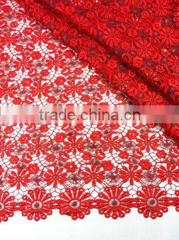 2015 Best selling african cord lace gold guipure lace fabric