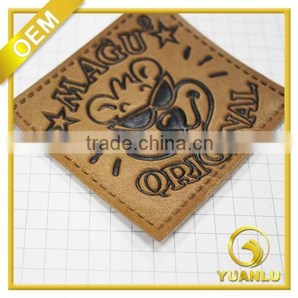 Custom clothing leather label jeans leather patch label